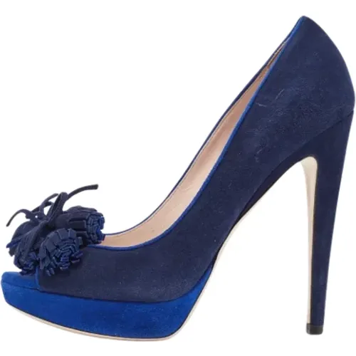 Pre-owned Wildleder heels , Damen, Größe: 37 1/2 EU - Miu Miu Pre-owned - Modalova