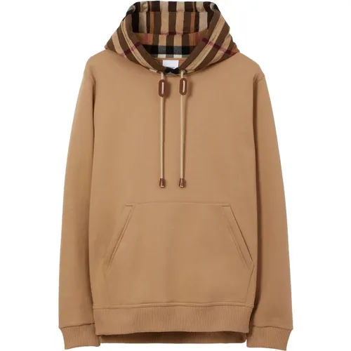 Hoodies, male, , Size: L Check Hooded Sweatshirt - Burberry - Modalova