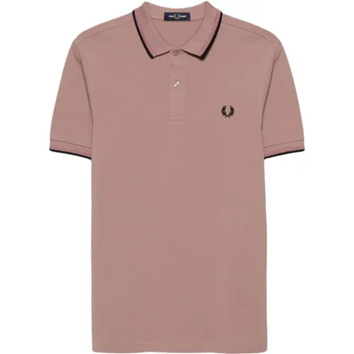 Rosa Poloshirt Baumwolle Piqué , Herren, Größe: S - Fred Perry - Modalova