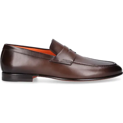 Classic Loafer 17511 in Calf Leather , male, Sizes: 6 UK - Santoni - Modalova