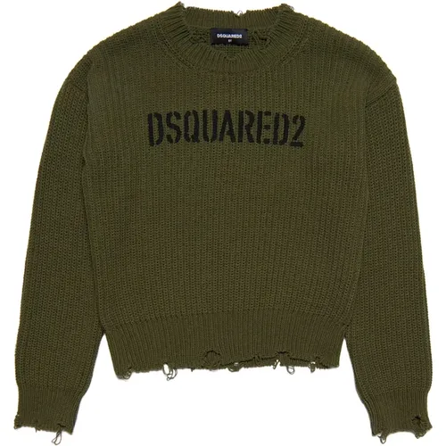 Grüner Militär Strickpullover - Dsquared2 - Modalova