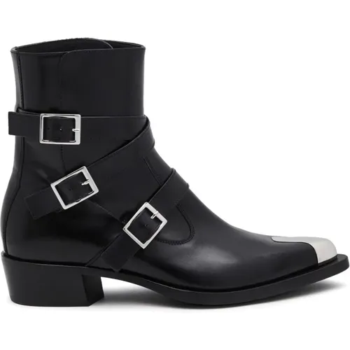 Punk Triple Strap Ankle Boots , male, Sizes: 6 UK, 7 UK, 8 UK - alexander mcqueen - Modalova