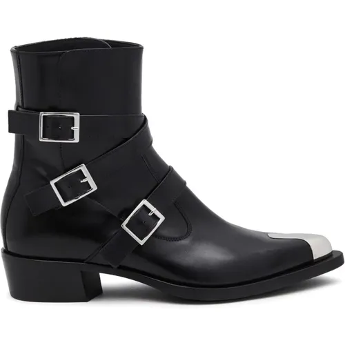 Cowboy Boots, male, , Size: 7 US Punk Triple Strap Ankle Boots - alexander mcqueen - Modalova