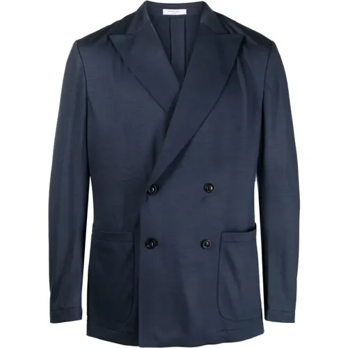 Navy Double-Breasted Blazer , male, Sizes: L - Boglioli - Modalova