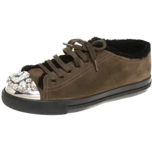 Pre-owned Suede sneakers , female, Sizes: 5 UK - Miu Miu Pre-owned - Modalova