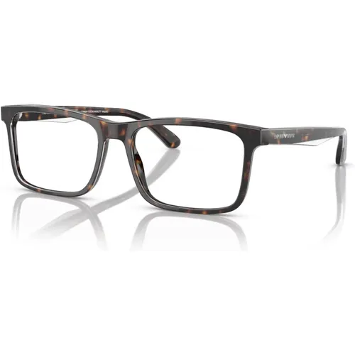 Glasses, unisex, , Size: 56 MM Stylish Eyewear Frames in Havana Color - Emporio Armani - Modalova