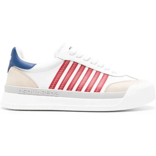 New Jersey Sneakers Weiß Rot Blau , Herren, Größe: 40 EU - Dsquared2 - Modalova