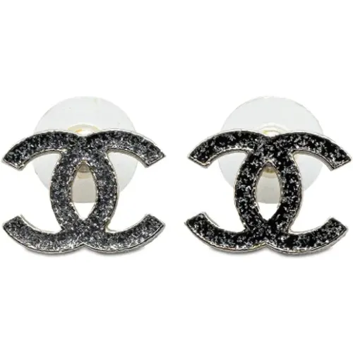 Pre-owned Jewellery, female, , Size: ONE SIZE Pre-owned Silver earrings - Chanel Vintage - Modalova