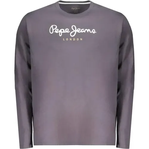 Logo Print Cotton Long Sleeve T-Shirt , male, Sizes: L - Pepe Jeans - Modalova