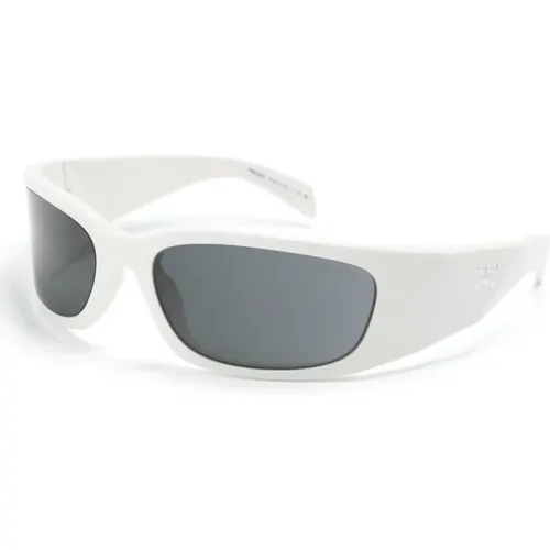 Weiße Sonnenbrille Stilvolles Modell,Schwarze Sonnenbrille mit Original-Etui,Stilvolle Sonnenbrille für den täglichen Gebrauch - Prada - Modalova