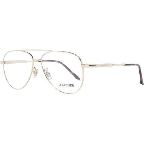 Glasses, male, , Size: ONE SIZE Gold Aviator Optical Frames - Longines - Modalova