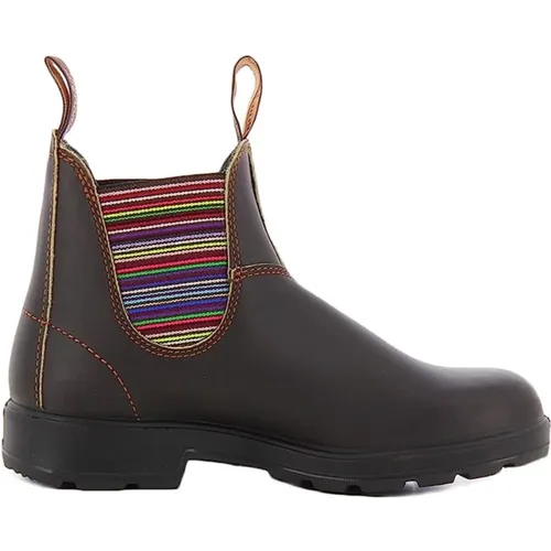 Brown Stripe Elastic Boots , female, Sizes: 3 UK - Blundstone - Modalova
