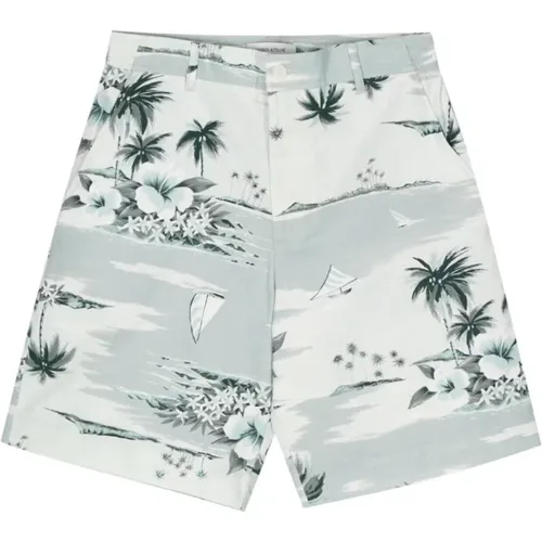 Casual Shorts, male, , Size: XS Hawaiian Landscape Board Shorts - Maison Kitsuné - Modalova