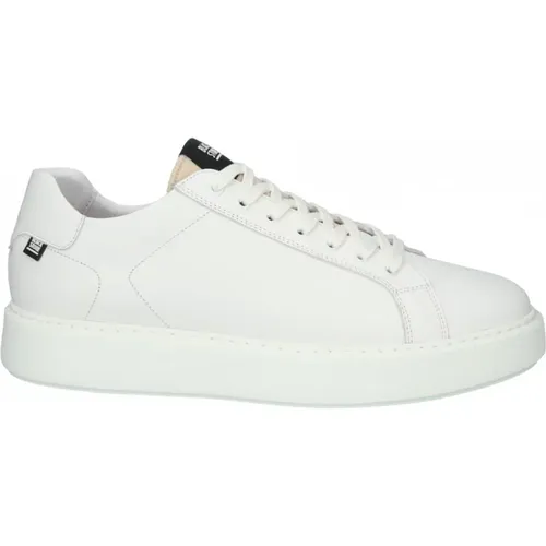 Weiße Sneaker mit klaren Linien , Herren, Größe: 43 EU - Blackstone - Modalova