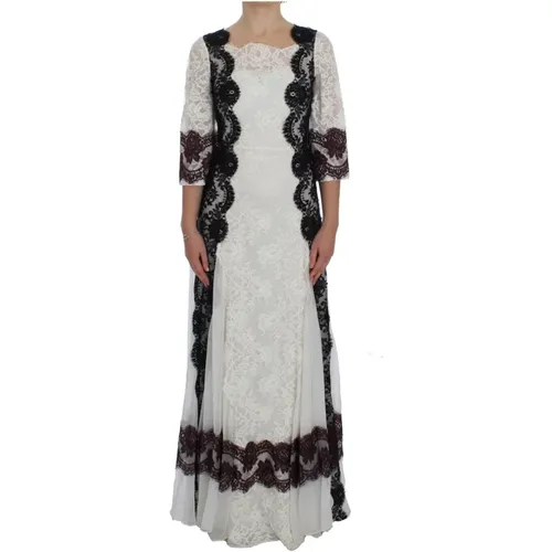 Gowns, female, , Size: 2XS Floral Lace Maxi Dress - Dolce & Gabbana - Modalova