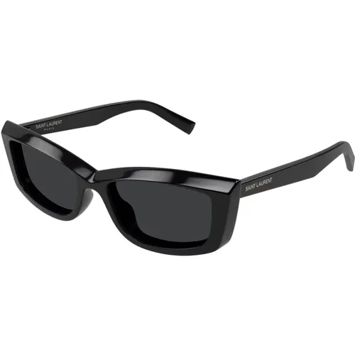 Schwarze Cat-Eye Sonnenbrille SL 658 , Damen, Größe: 54 MM - Saint Laurent - Modalova