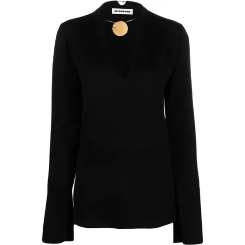 V-Neck Wool Sweater , female, Sizes: XS - Jil Sander - Modalova