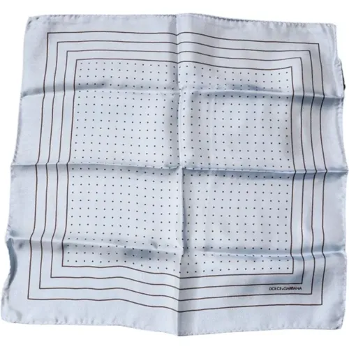 Silky Scarves, male, , Size: ONE SIZE Silk Polka Dot Pocket Square - Dolce & Gabbana - Modalova