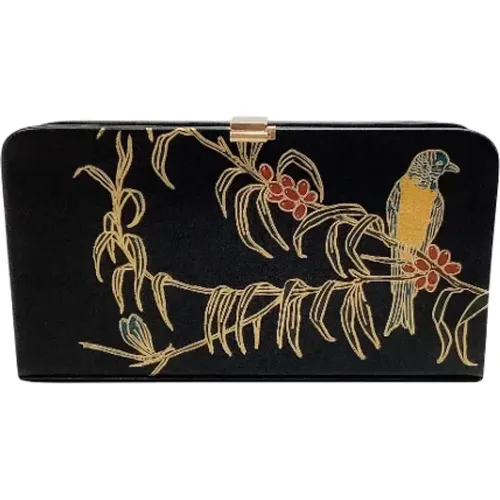 Pre-owned Handbags, female, , Size: ONE SIZE Leather Bird-Painted Clutch Bag - Dries van Noten Pre-owned - Modalova