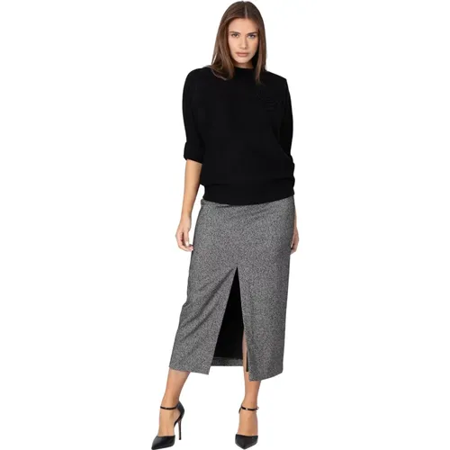 Round-neck Knitwear, female, , Size: S Half sleeved ornate flower sweater - Kocca - Modalova