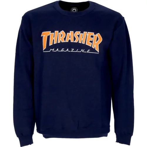 Crewneck Sweatshirt Navy Orange , Herren, Größe: L - Thrasher - Modalova