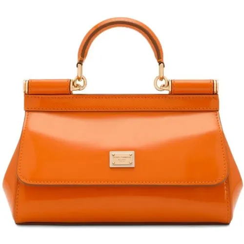 Burnt Leather Shoulder Bag , female, Sizes: ONE SIZE - Dolce & Gabbana - Modalova