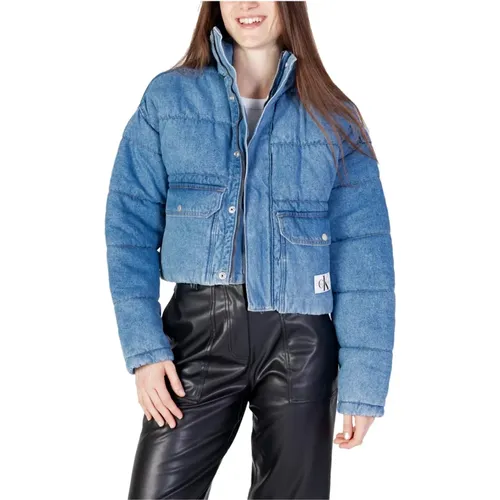 Cotton Zip-Up Jacket , female, Sizes: XS - Calvin Klein Jeans - Modalova