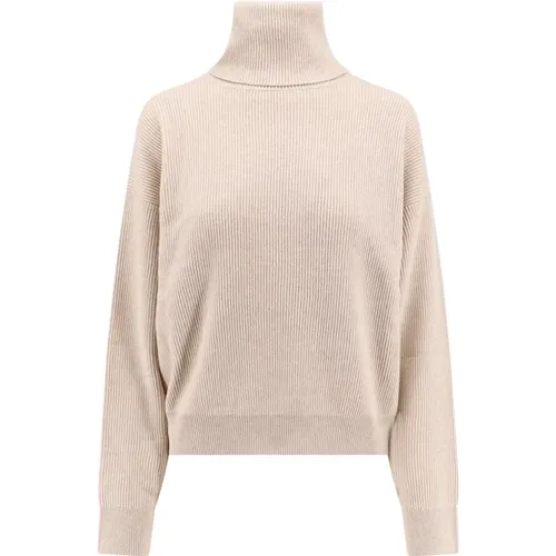 Turtlenecks, female, , Size: M Cashmere Silk Turtleneck Sweater - BRUNELLO CUCINELLI - Modalova