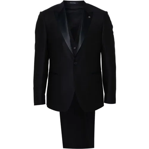 Single Breasted Suits, male, , Size: XL Men's Clothing Suit Nero Aw24 - Tagliatore - Modalova