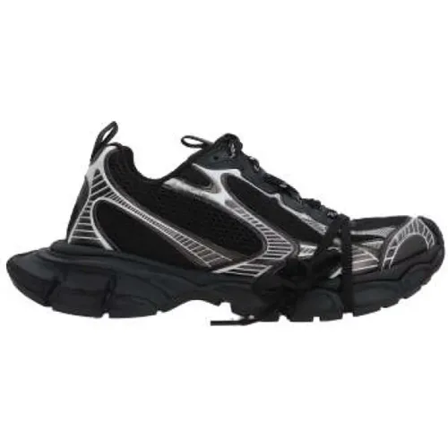 Black Mesh Low-Top Sneakers with Reflective Details , male, Sizes: 10 UK, 9 UK - Balenciaga - Modalova