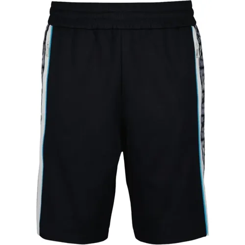 Blaue Jersey Bermuda Shorts mit Seitenstreifen - Fendi - Modalova