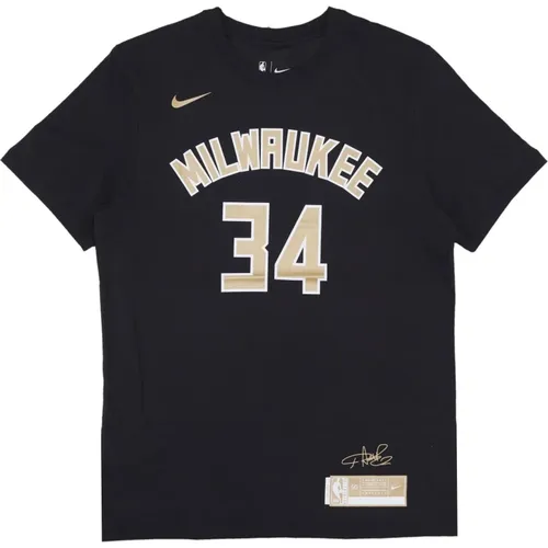 Giannis Antetokounmpo NBA Tee Schwarz , Herren, Größe: XL - Nike - Modalova