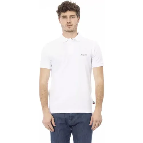 Weißes Baumwoll-Poloshirt Trendige Stickerei , Herren, Größe: XL - Baldinini - Modalova
