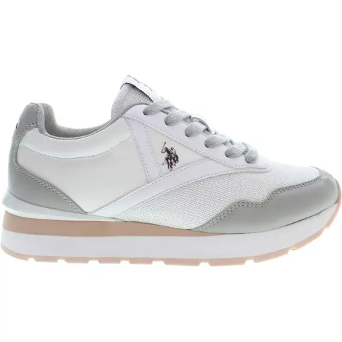 Weißer Polyester Sneaker mit Kontrastdetails , Damen, Größe: 41 EU - U.S. Polo Assn. - Modalova