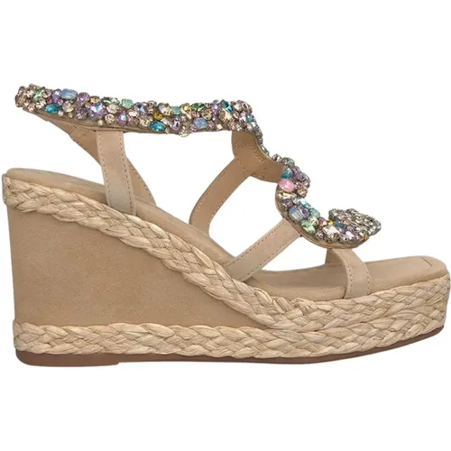 Braided Heeled Sandal , female, Sizes: 6 UK, 2 UK, 4 UK, 7 UK, 3 UK, 8 UK, 5 UK - Alma en Pena - Modalova