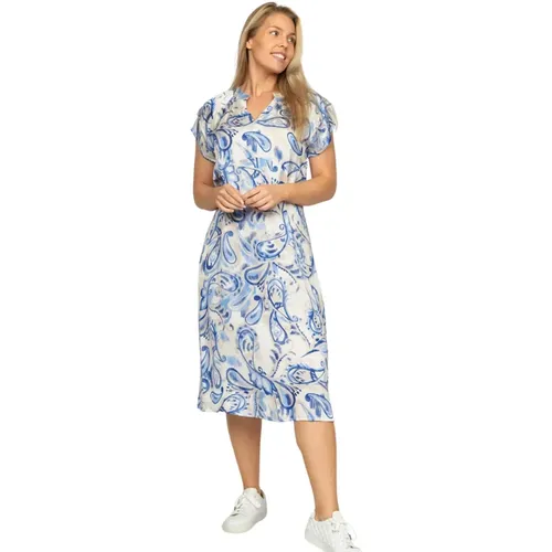 Paisley Blue Kleid Sif.Hs24 , Damen, Größe: 2XL - 2-Biz - Modalova