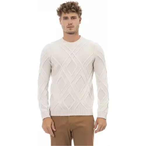 Merino Wool Crewneck Sweater , Herren, Größe: L - Alpha Studio - Modalova