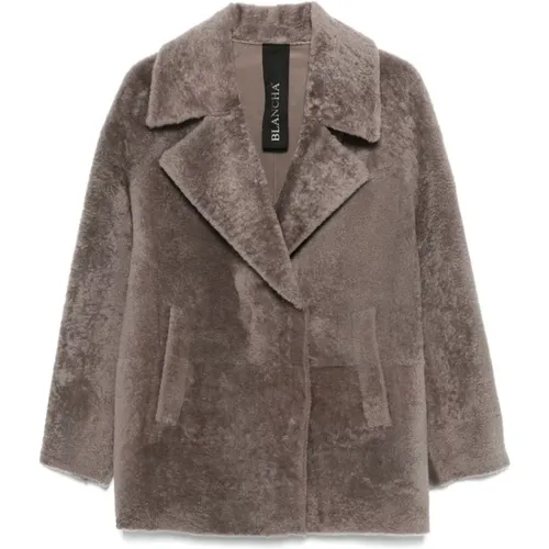 Taupe Graue Shearling Jacke Blancha - Blancha - Modalova