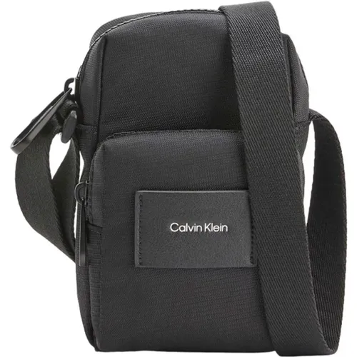 Messenger Bags, male, , Size: ONE SIZE Textile Shoulder Bag - Calvin Klein Jeans - Modalova