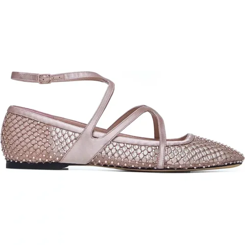 Crystal Embellished Ballet Flats , female, Sizes: 5 1/2 UK, 5 UK, 4 UK, 6 1/2 UK, 7 UK, 3 UK, 6 UK, 8 UK - Jimmy Choo - Modalova