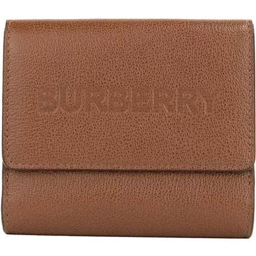 Wallets & Cardholders, female, , Size: ONE SIZE Grained Leather Coin Pouch Wallet - Burberry - Modalova