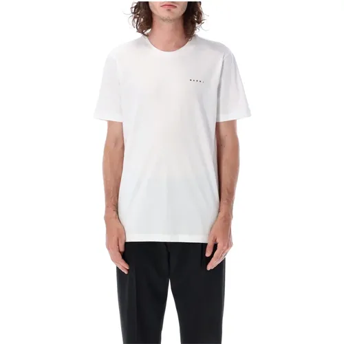 Weißes Mini-Logo T-Shirt - Herrenmode , Herren, Größe: M - Marni - Modalova