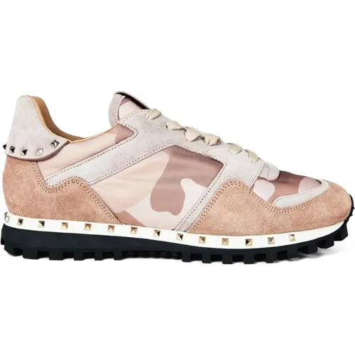 Sneakers, female, , Size: 10 US Camo Rockstud Multicolor Sneakers - Valentino Garavani - Modalova