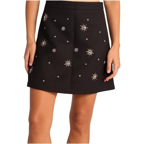 Mini skirt with rhinestones , female, Sizes: L, M, S - Alma en Pena - Modalova