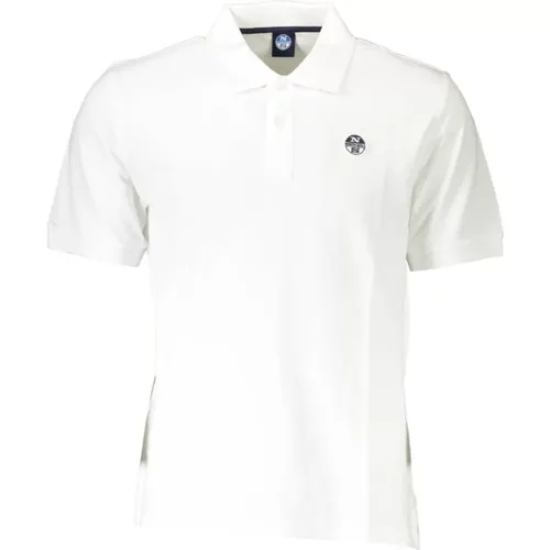Weißes Baumwoll-Polo-Shirt mit Logo , Herren, Größe: XL - North Sails - Modalova