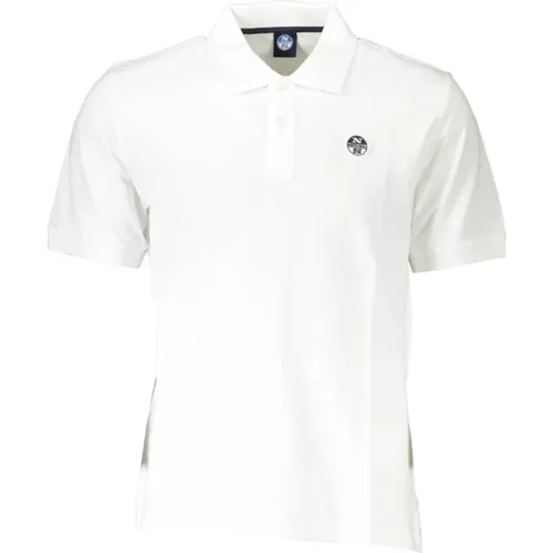 Weißes Baumwoll-Polo-Shirt mit Logo , Herren, Größe: L - North Sails - Modalova