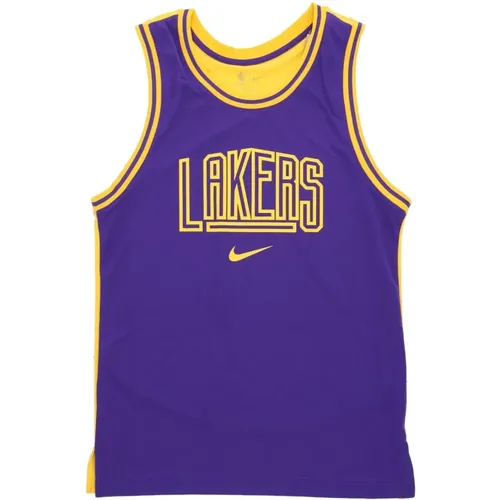 Sportswear, male, , Size: L Basketball Tank Top Courtside Lakers /Yellow - Nike - Modalova