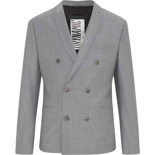 Blazers, male, , Size: XL Stretch Wool-Mix Grey Men Blazer - drykorn - Modalova