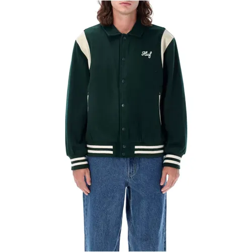 Bomber Jackets, male, , Size: S Hunter Varsity Jacket Aw24 - HUF - Modalova