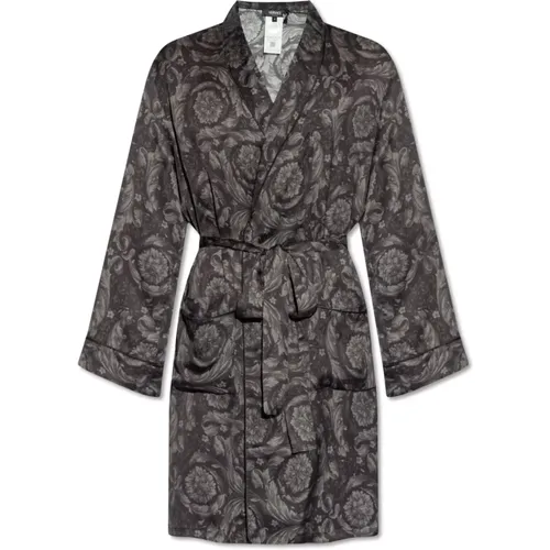 Robes, male, , Size: XL Bathrobe with Barocco pattern - Versace - Modalova